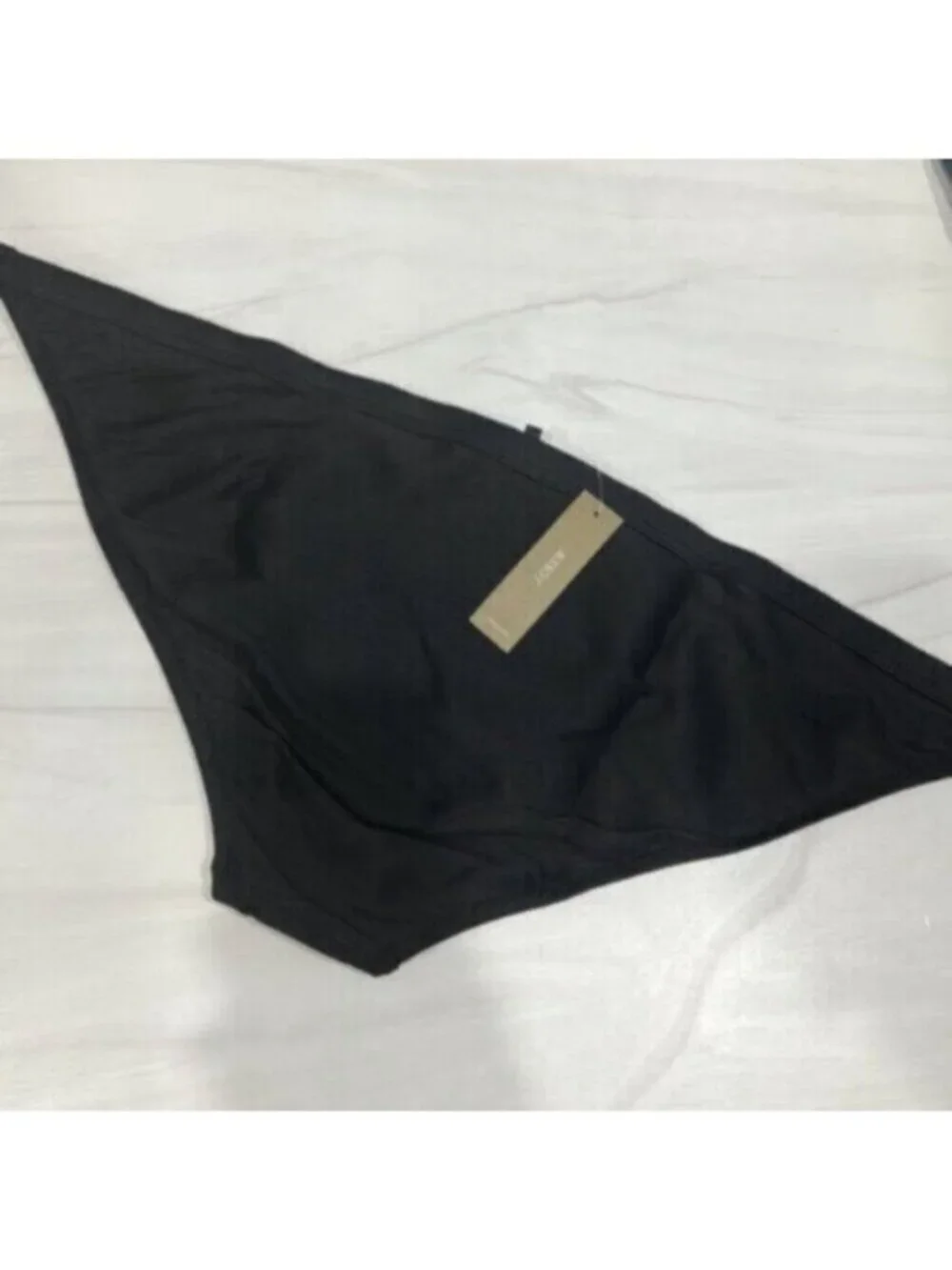NWT J Crew Black Ribbed Trim Hipster Full Coverage Bikini Bottom Size 3X